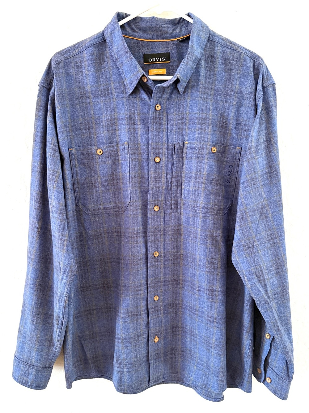 Orvis Men’s Large UPF 30 Fishing Hiking Performance Shirt NWT Blue Quick Dry